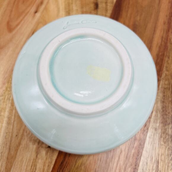 Jamie Oates Studio Pottery Ikebana Flower Frog Vase Dragonfly Celadon Artisan - Picture 8 of 12